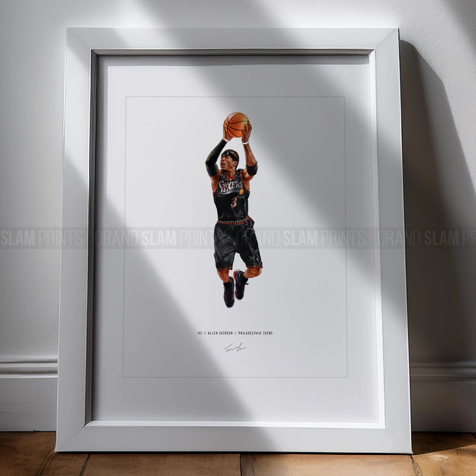 Allen Iverson Philadelphia 76ers Basketball 8x10 Print Poster Art Illustrated - Image 2 of 4