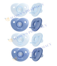 2 x AVENT Soothie 0-6 Months Blue 2 Pack Curved Heart Shaped - Enhanced Comfort