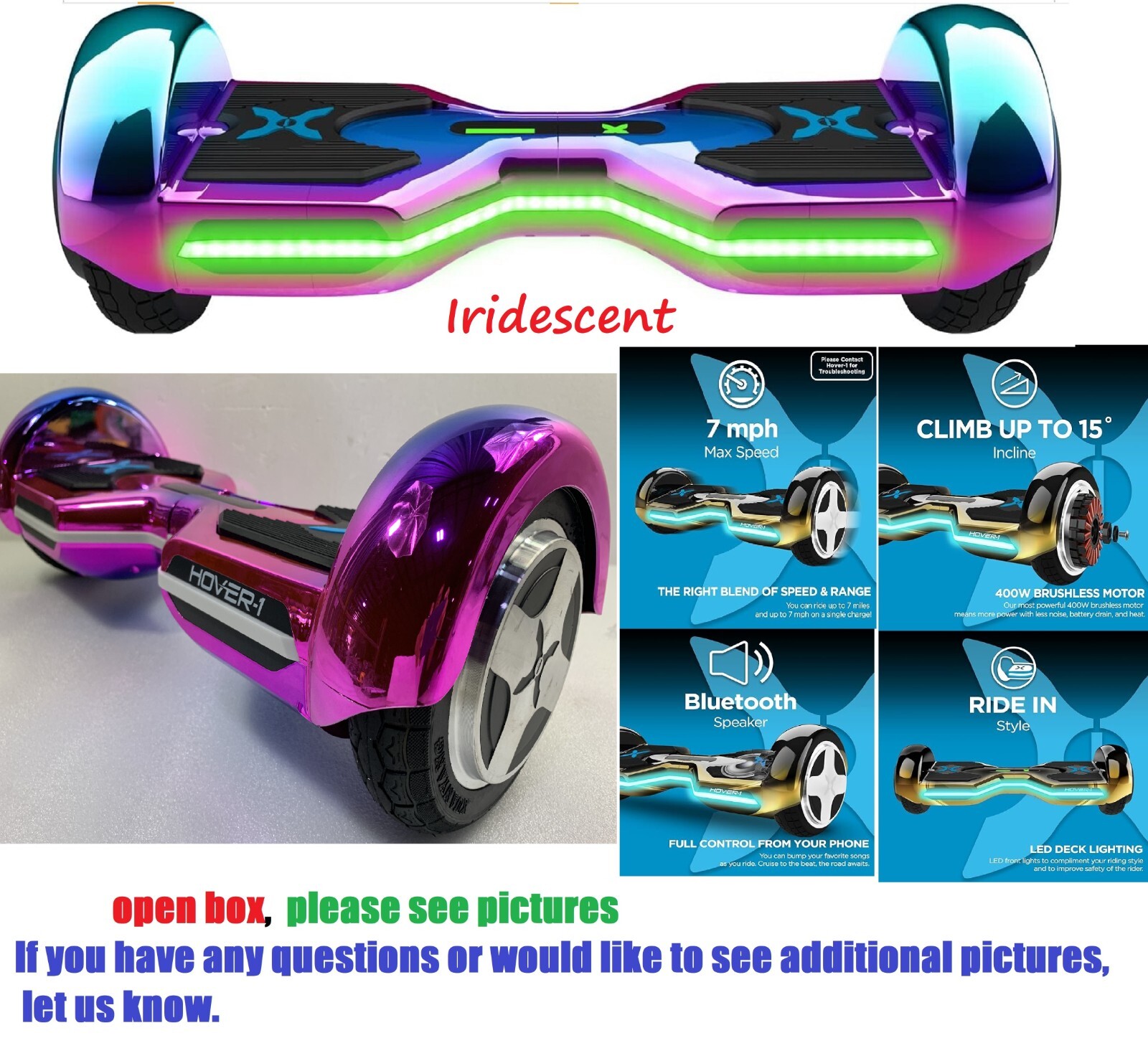 Hover-1 H1-CLIP Scooter Bluetooth Speaker with LED Lights Eclipse Edition