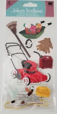 NEW Jolee's Boutique - YARD WORK w/Wheel Barrow/Hose Dimensional Stickers, 8 pcs