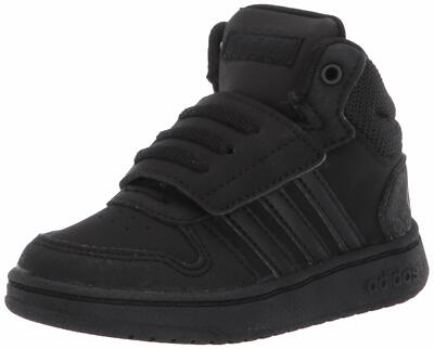 adidas Toddlers' Hoops 2.0 Mid Basketball Shoes Size 3K FW7605 Black