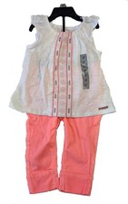 Hudson Kids Girls 2pc Sleeveless Top Pants Coral