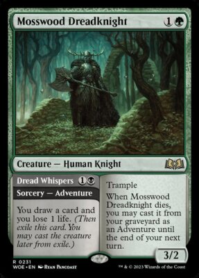 [MTG] Mosswood Dreadknight // Dread Whispers (0231) (WOE) NM