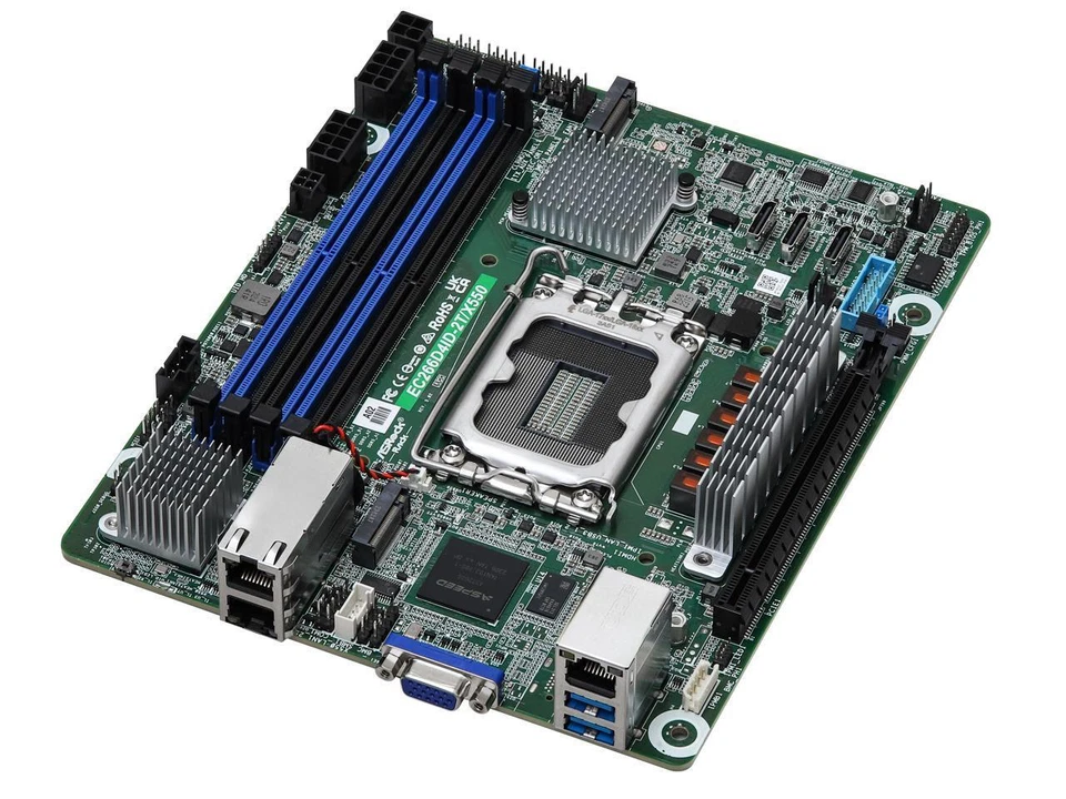 ASRock rack EC266D4ID-2T/X550,Intel Xeon E-2400 series and Intel® Pentium® Gold - Image 2 of 4