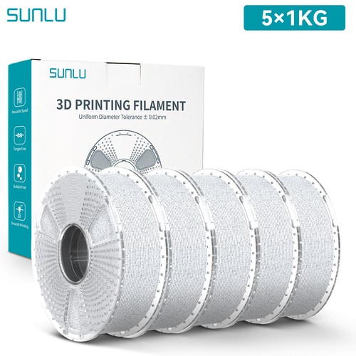 SUNLU 5x1kg filamento PLA 1,75MM+/-0,02MM stampante 3D avvolta ordinatamente materiali di consumo - Foto 22 di 53