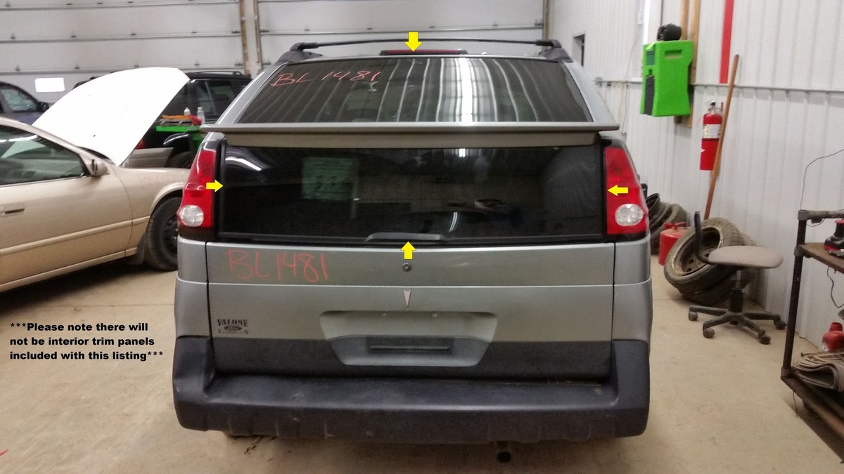 2003 PONTIAC AZTEK Upper Deck Lid Lift Gate Back Glass Window
