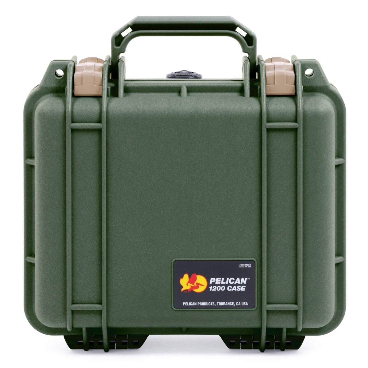 Pelican 1200 OD Green & Tan case with foam. | eBay