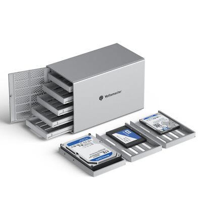 Yottamaster 5 Bay RAID Hard Drive Enclosure, Aluminum USB3.0 RAID Enclosure f...