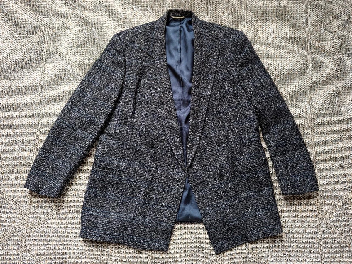 vintage USA made CHRISTIAN DIOR double breasted 42R blazer SILK
