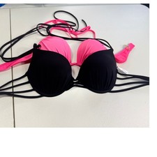 Shade Shore set Two Bikini Top 34C Push Up Padded Pink Black