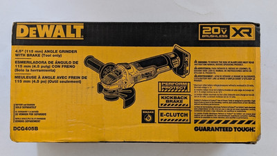 DEWALT DCG405B 20V MAX XR Brushless 4.5'' Angle Grinder Kickback Brake Tool Only