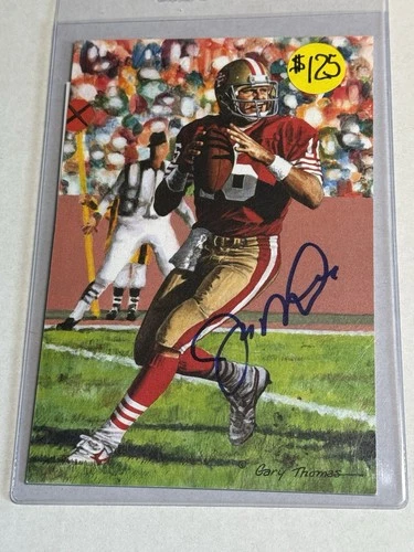 Joe Montana Goal Line Autograph Blue Ink JSA CG22289