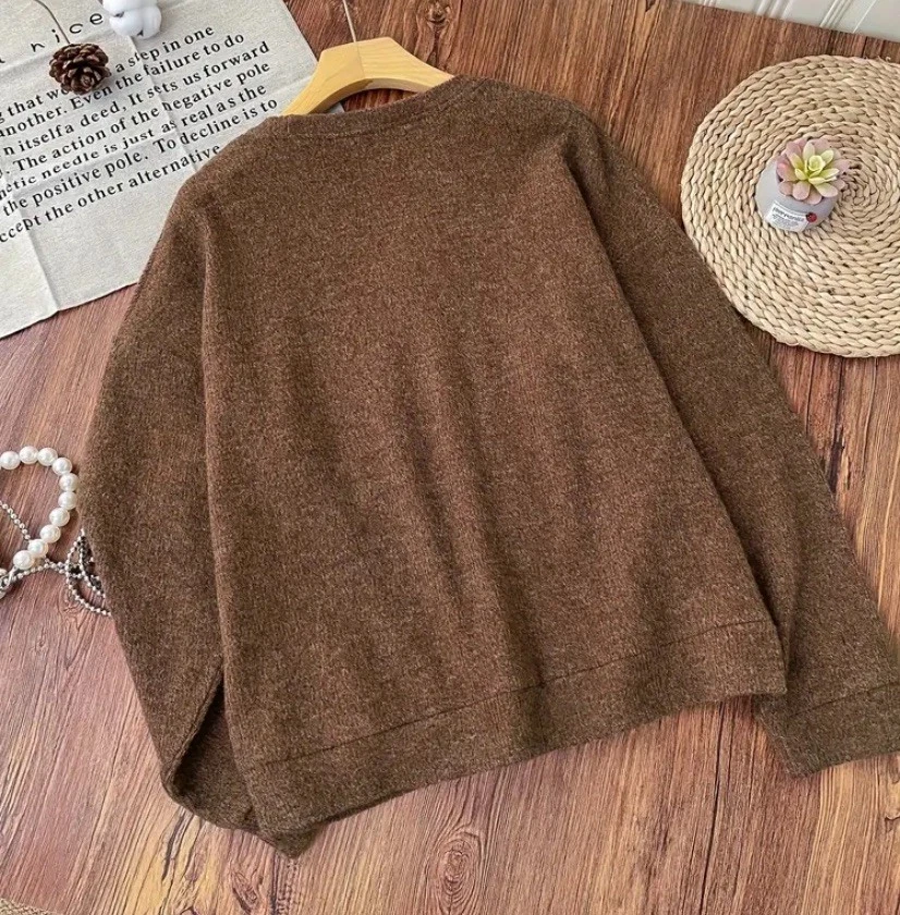 UK Womens Chunky Knitted Christmas Snowflake Jumper Pullover Winter Sweater Size - Image 2 of 4