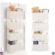 ANTIS'S HOME Nursery Over The Door Organizer Boho Decor Nursery Storage with 4