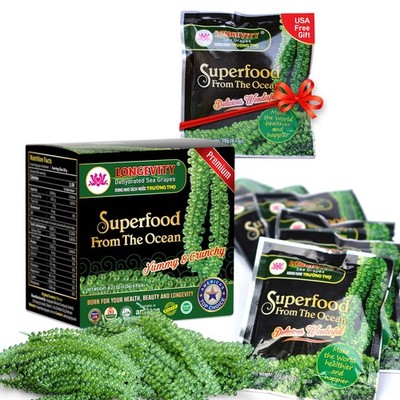 Longevity Dehydrated Sea Grapes, 4.23 oz of 6 packs, 4.2 Ounce (Pack 6)