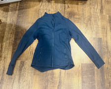 Women s Blue Full Zip Stretch Jacket w/ Pockets Athletic Fit Size M