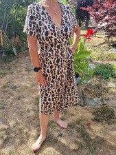Brown And Fawn Wrap Animal Print Dress