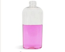 11 count 8 oz Plastic Bottles with black lids- OVAL Shaped Clear PET