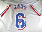 Josh Jung / Autographed Texas Rangers Grey Custom Baseball Jersey / Beckett