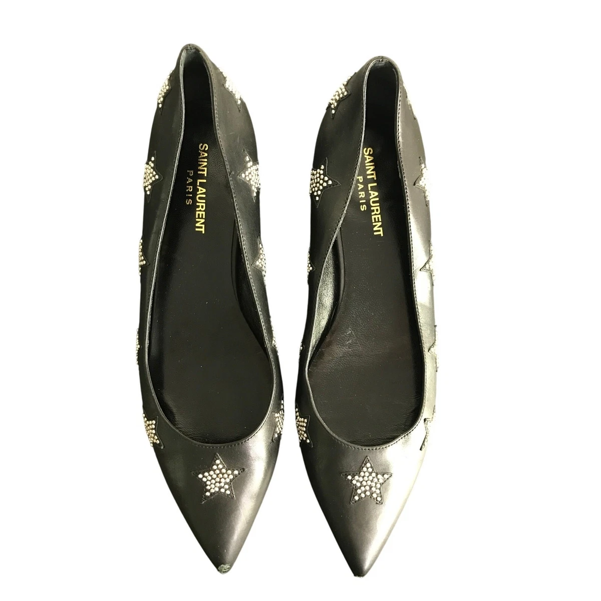 Saint Laurent Studded Black Flats for Women for sale | eBay