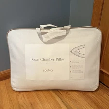 Saatva Down Chamber Pillow Queen High Loft 20x28 New Open Box Luxury