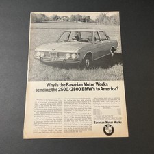 Vintage 1969 BMW 2500 2800 Sedan Original Magazine Print Ad Bavarian Motor Works