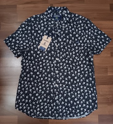 Chubbies Men Button Up Casual Friday Short Sleeve Shirt The Bloom Boom Blk Small