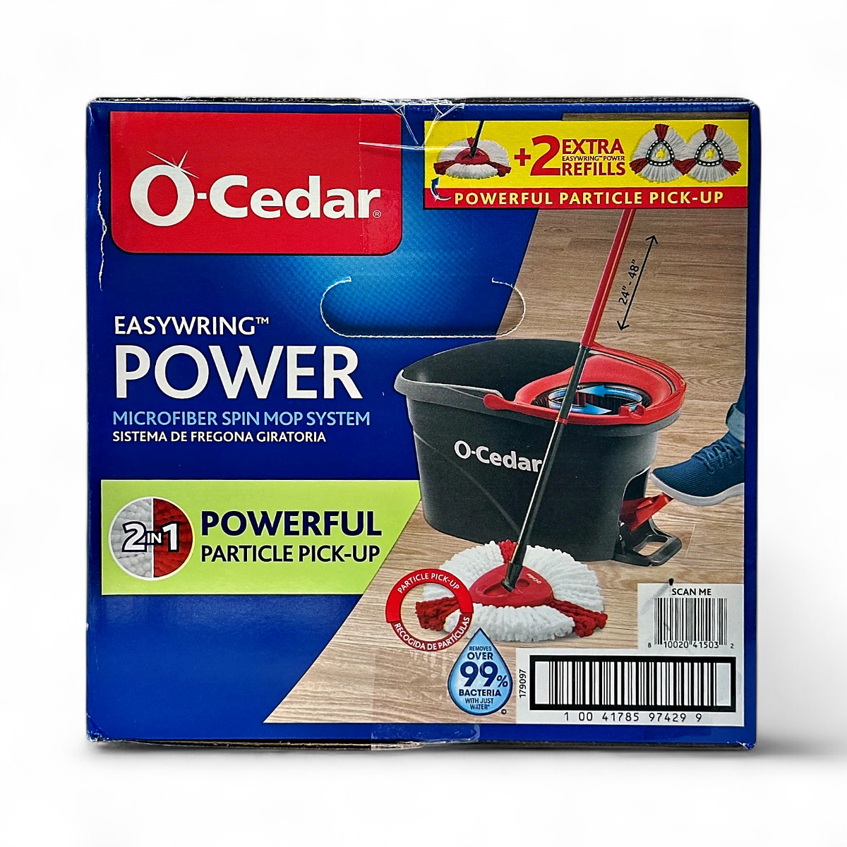 O-Cedar EasyWring Power Microfiber Spin Mop System 2-in-1 +2 Extra