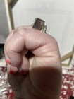 Silver Tone Rhinestone Buckle Statement Ring Chunky Cocktail Flexible Stretch — photo 5