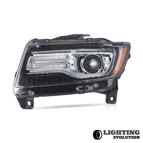 Chrome LED Projector Headlights For 2011-2013 Jeep Grand Cherokee Front Lamp - Picture 2 of 18