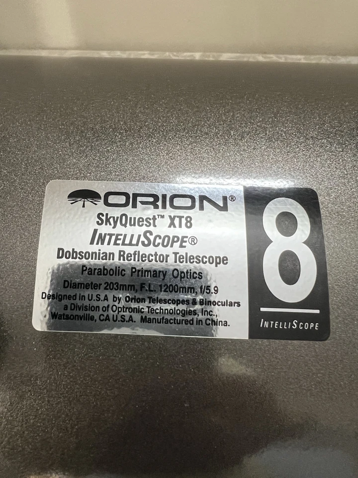 Orion SkyQuest XT8 Inteliscope Dobsonian Reflector Telescope Incomplete AS IS - Image 3 of 4