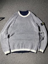 STONE ISLAND Vintage Sweater 2 Face MADE IN ITALY Blue/White Color size L
