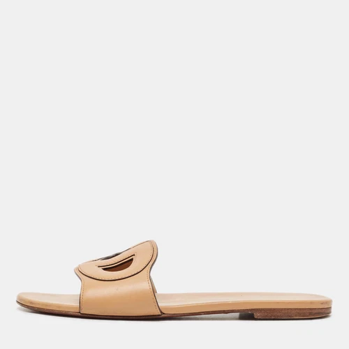 Dior Slides plates en cuir marron D Club taille 40