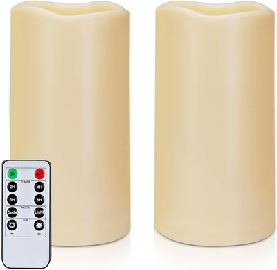 3'' X 6'' Outdoor Waterproof Flameless Candles, Battery Operated Candles with Remo