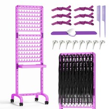Braiding Hair Rack 280 Pegs with Tray and Braid Tools, Mobile Braid Rack with...