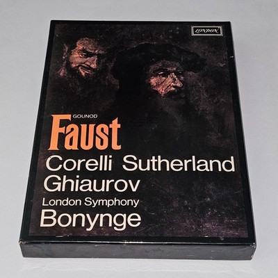 VTG Gounod Faust 3 Audio Cassettes Booklet Set Sutherland London Symphony Opera