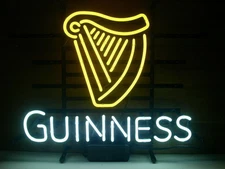 Guinness Harp Neon Light Sign 17"x14" Beer Cave Gift Bar