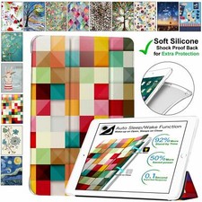 iPad 9.7 Air 4 3 2 1 5th 6th 7.9 10.2 10.5 10.9 Case Smart UltraSlim Color Grid