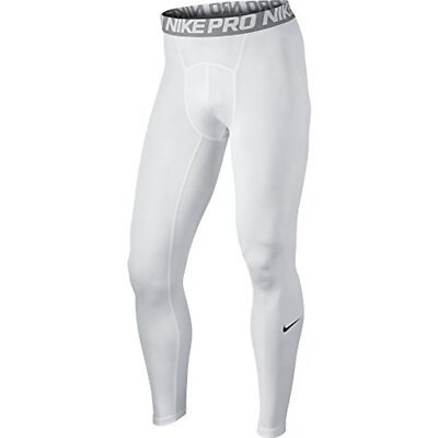 Nike Men's Pro Tights, White/Matte Silver/Black, XXX-Large
