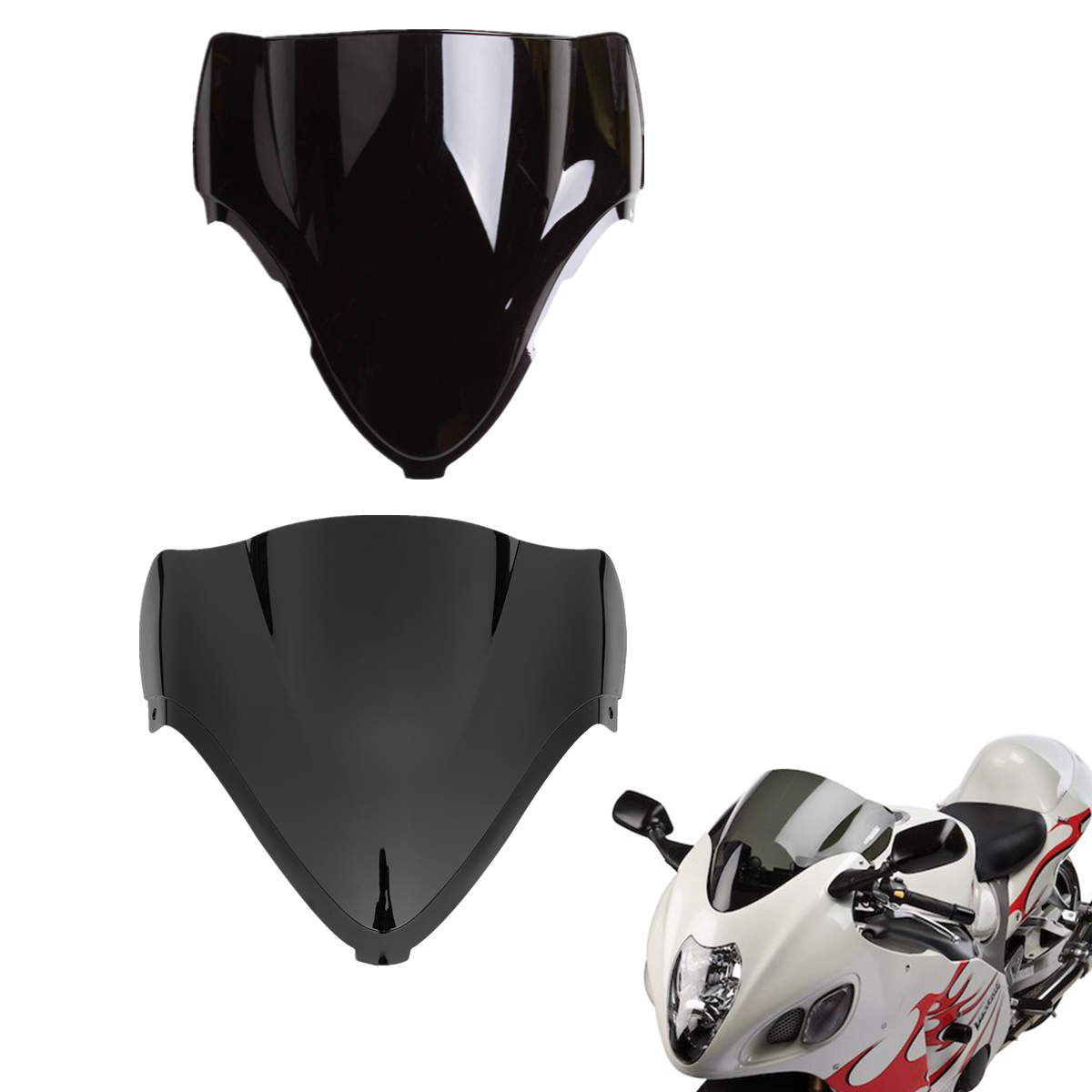 白鷲 2x For Suzuki 2006 Hayabusa GSX1300R Racing Windshield Side