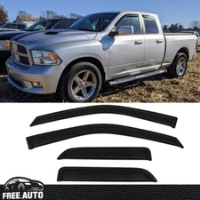 4PCS Window Visors Set For 09-23 Dodge Ram 1500 Quad Cab Extended Pickup Acrylic