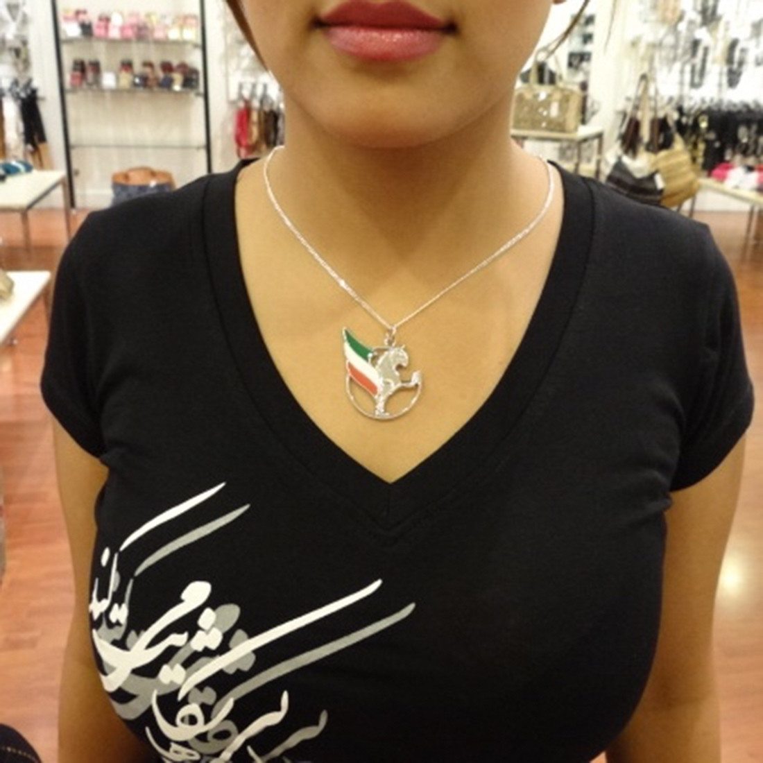 Ciondolo Farvahar Persiano Rotondo – Collana Argento Con Catena In Acciaio 316L – Simbolo Persia Pahlavi