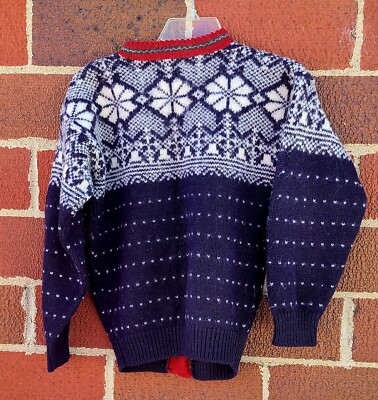 Alps New England Women's S 100% Pure Wool Nordic Cardigan Sweater