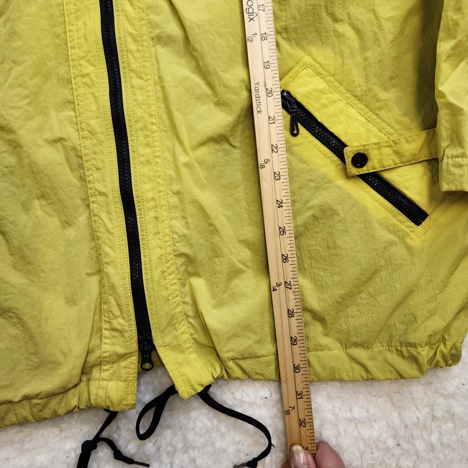 Chaqueta Nike vintage mediana de gran tamaño amarillo nailon gris sudadera forro con capucha Foto 2 de 4