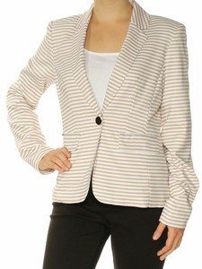 beige striped blazer