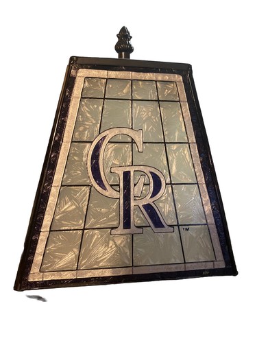 Colorado Rockies 14" ART GLASS TABLE LAMP CO. New W/ Defects - Picture 2 of 12