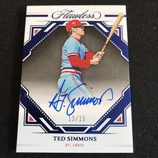 2023 Panini Flawless Ted Simmons Sapphire Auto Autograph #13/15 Cardinals