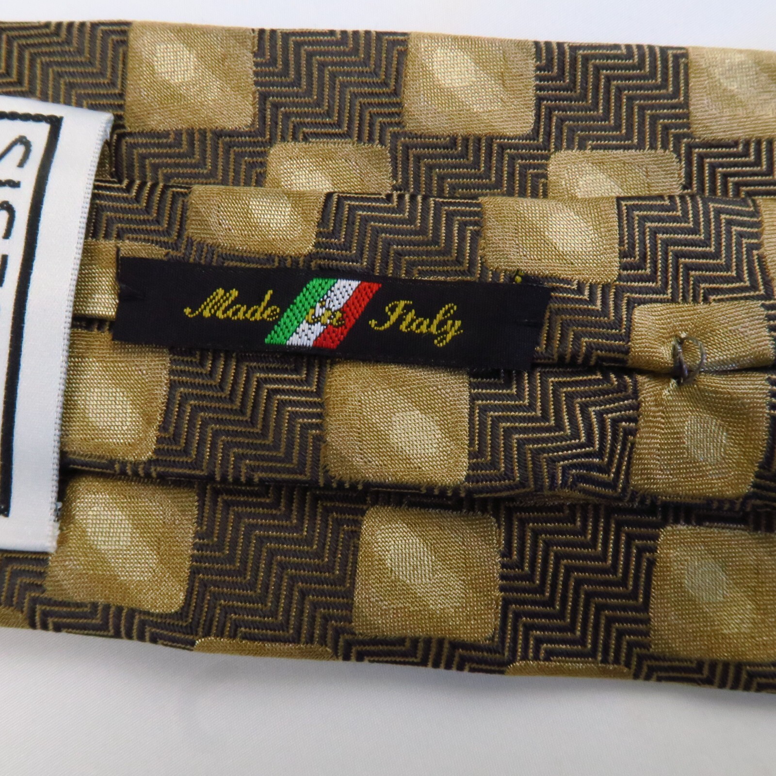 Genesis Brown Gold Checked Plaid Herringbone Patt… - image 4