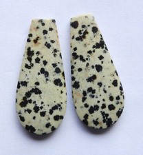 49.90 Cts Natural Dalmation Jasper 38mm X 17mm each Cabochon Loose Match Pair