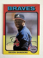 2019 Topps Archives Baseball 1975 #142 DEION SANDERS - Serial # /175